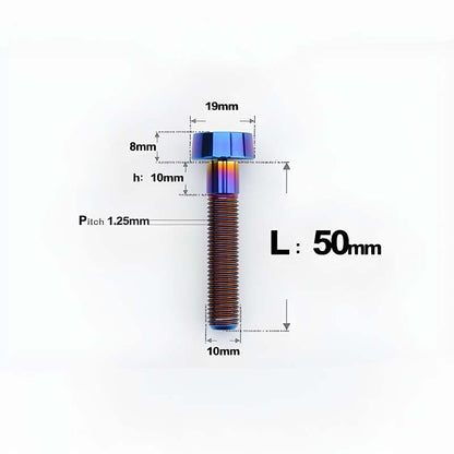 M10xL20-80mm Titanium 1.25mm Thread Security Bolt for Brembo Caliper Mounting D19