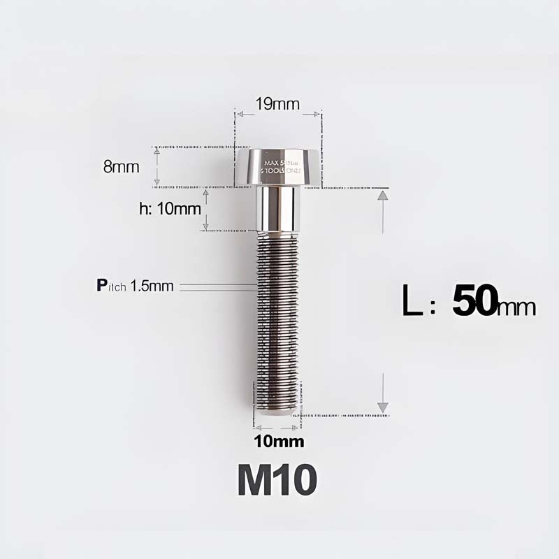 M10xL20-70mm TI 1.5mm Thread Security Bolt for Brembo Caliper Mounting D19
