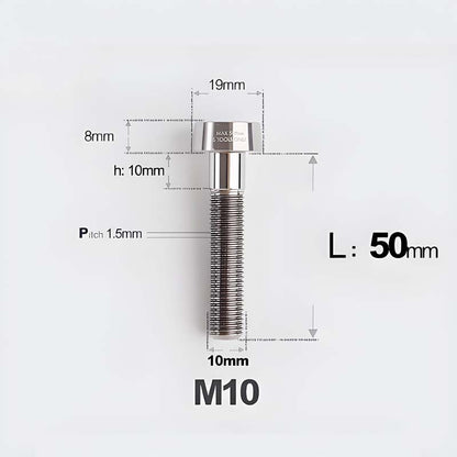 M10xL20-70mm TI 1.5mm Thread Security Bolt for Brembo Caliper Mounting D19