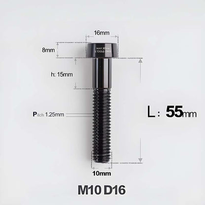 M10xL20-80mm Titanium 1.25mm Thread Security Bolt for Brembo Caliper Mounting D16