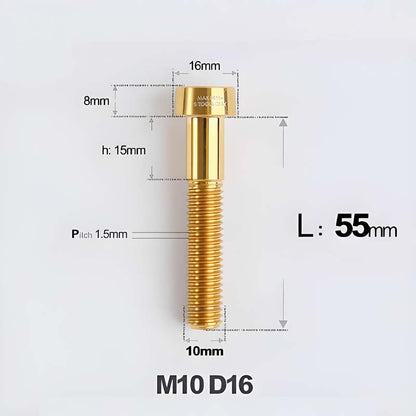 M10xL20-80mm Titanium 1.5mm Thread Security Bolt for Brembo Caliper Mounting D16