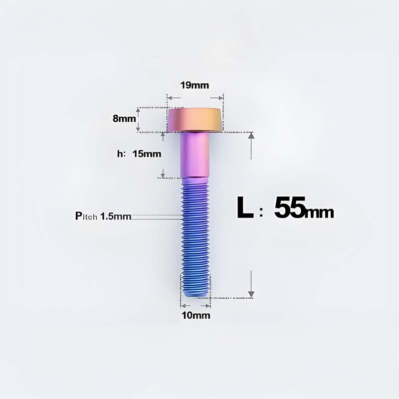 M10xL20-70mm TI 1.5mm Thread Security Bolt for Brembo Caliper Mounting D19