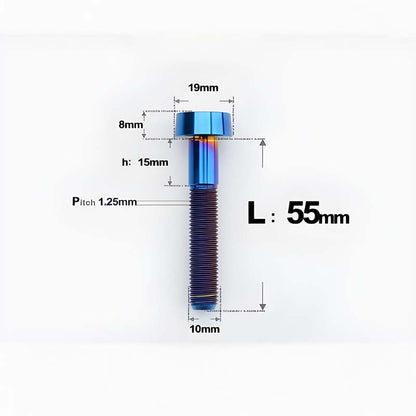 M10xL20-80mm Titanium 1.25mm Thread Security Bolt for Brembo Caliper Mounting D19