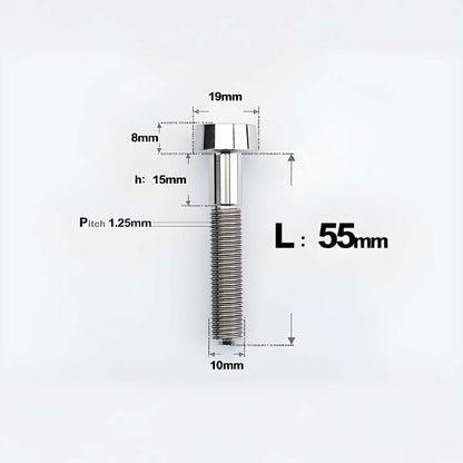 M10xL20-80mm Titanium 1.25mm Thread Security Bolt for Brembo Caliper Mounting D19