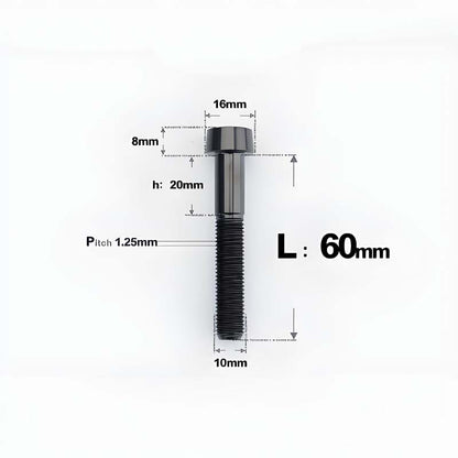M10xL20-80mm Titanium 1.25mm Thread Security Bolt for Brembo Caliper Mounting D16