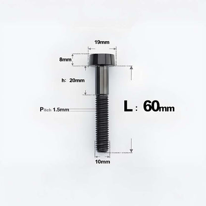 M10xL20-70mm TI 1.5mm Thread Security Bolt for Brembo Caliper Mounting D19