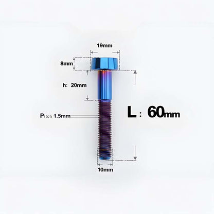 M10xL20-70mm TI 1.5mm Thread Security Bolt for Brembo Caliper Mounting D19