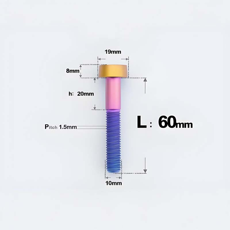 M10xL20-70mm TI 1.5mm Thread Security Bolt for Brembo Caliper Mounting D19