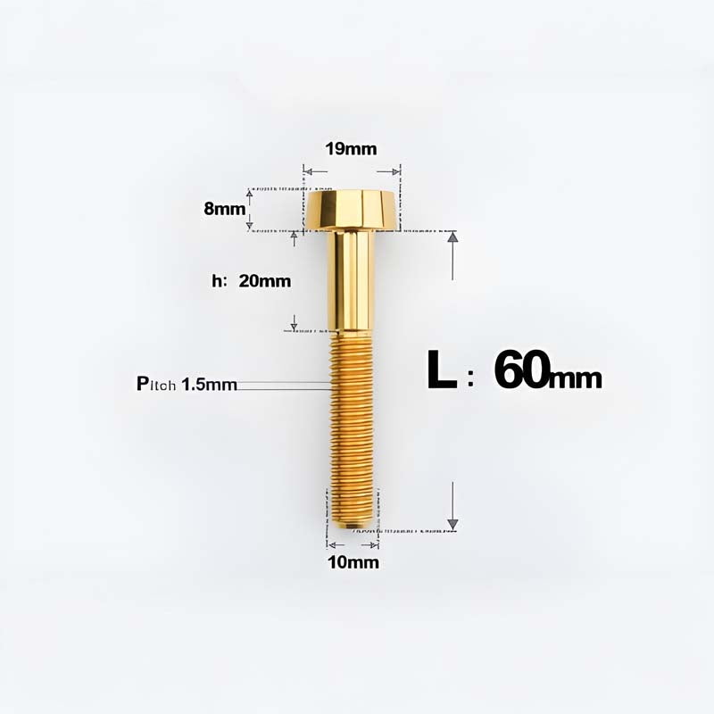 M10xL20-70mm TI 1.5mm Thread Security Bolt for Brembo Caliper Mounting D19