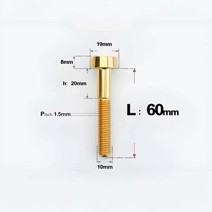 M10xL20-70mm TI 1.5mm Thread Security Bolt for Brembo Caliper Mounting D19
