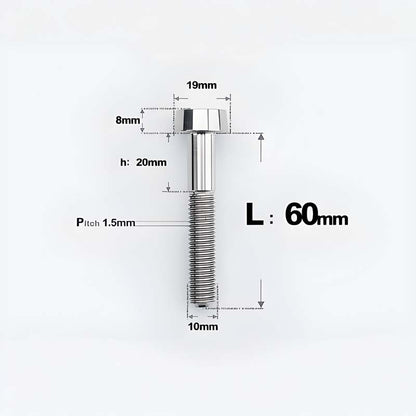 M10xL20-70mm TI 1.5mm Thread Security Bolt for Brembo Caliper Mounting D19