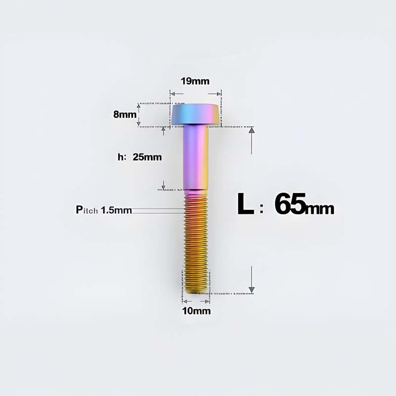 M10xL20-70mm TI 1.5mm Thread Security Bolt for Brembo Caliper Mounting D19