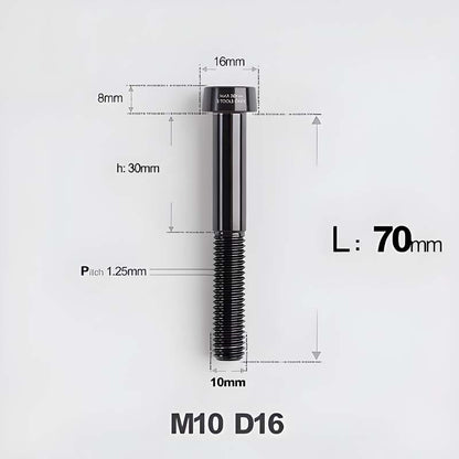 M10xL20-80mm Titanium 1.25mm Thread Security Bolt for Brembo Caliper Mounting D16