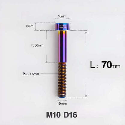 M10xL20-80mm Titanium 1.5mm Thread Security Bolt for Brembo Caliper Mounting D16