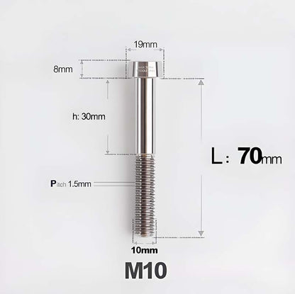 M10xL20-70mm TI 1.5mm Thread Security Bolt for Brembo Caliper Mounting D19