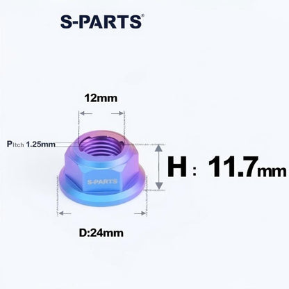 M8/M10/M12/M14 Titanium Alloy Flanged Self-Locking Nuts