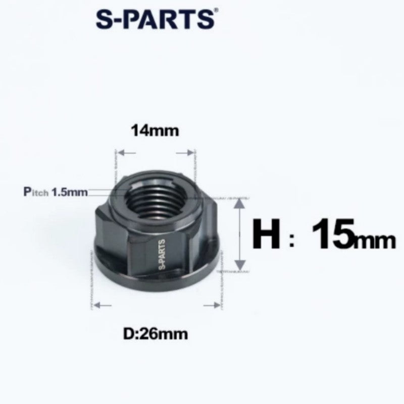 M8/M10/M12/M14 Titanium Alloy Flanged Self-Locking Nuts