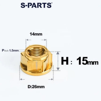 M8/M10/M12/M14 Titanium Alloy Flanged Self-Locking Nuts