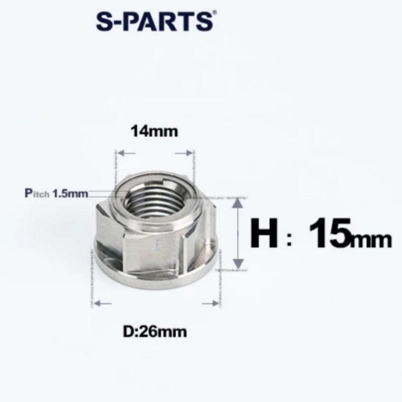 M8/M10/M12/M14 Titanium Alloy Flanged Self-Locking Nuts