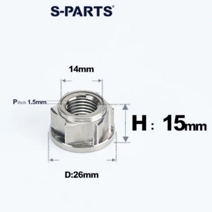 M8/M10/M12/M14 Titanium Alloy Flanged Self-Locking Nuts