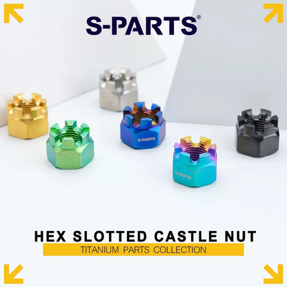 M15 × 1.5 Titanium Hex Slotted Castle Nut for Motorcycle & Automotive