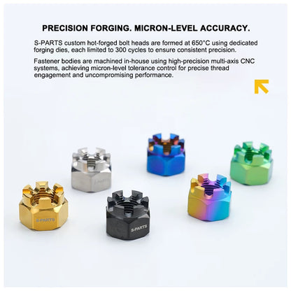 M15 × 1.5 Titanium Hex Slotted Castle Nut for Motorcycle & Automotive