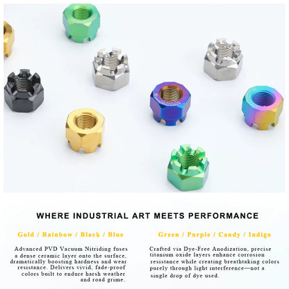 M15 × 1.5 Titanium Hex Slotted Castle Nut for Motorcycle & Automotive
