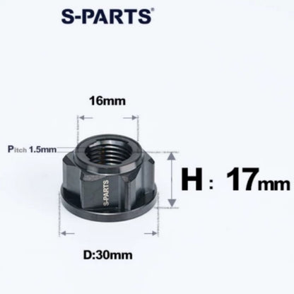 M8/M10/M12/M14 Titanium Alloy Flanged Self-Locking Nuts