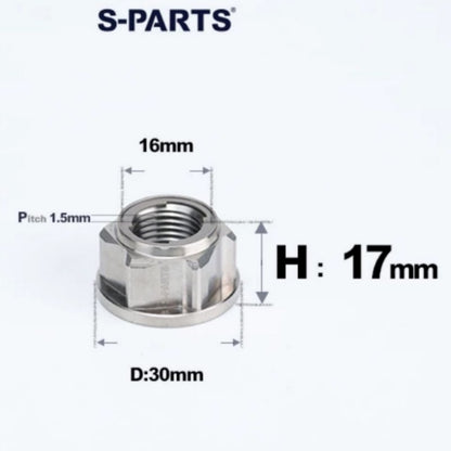 M8/M10/M12/M14 Titanium Alloy Flanged Self-Locking Nuts
