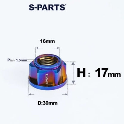 M8/M10/M12/M14 Titanium Alloy Flanged Self-Locking Nuts