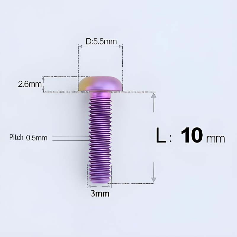 M3x10MM Button Head Cap Titanium Alloy Bolts For Bike - candy