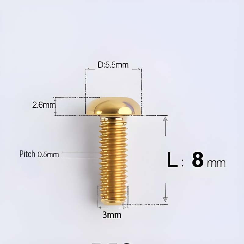 M3x8MM Button Head Cap Titanium Alloy Bolts For Bike - Gold