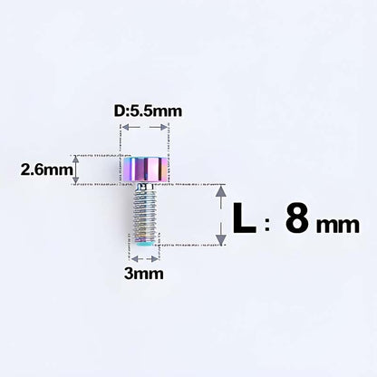 M3 x 8MM Head Cap Titanium Alloy Bolts Road Bike Bolt- Rainbow