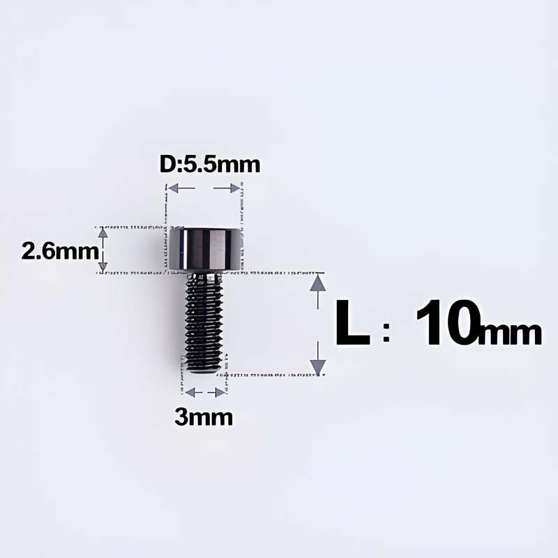 M3 x 10MM Head Cap Titanium Alloy Bolts Road Bike Bolt - Black