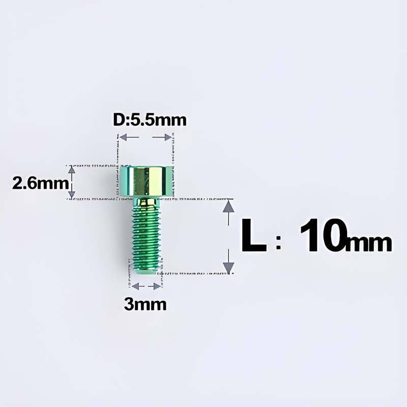 M3 x 10MM Head Cap Titanium Alloy Bolts Road Bike Bolt - Green