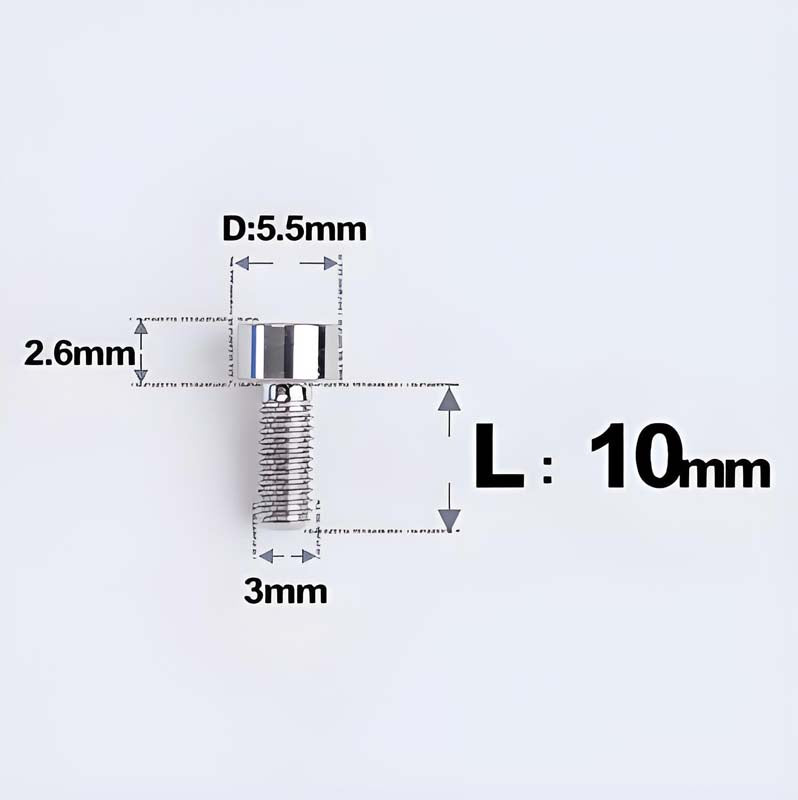 M3 x 10MM Head Cap Titanium Alloy Bolts Road Bike Bolt - Titanium