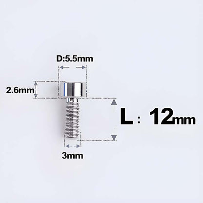 M3 x 12MM Head Cap Titanium Alloy Bolts Road Bike Bolt - Titanium
