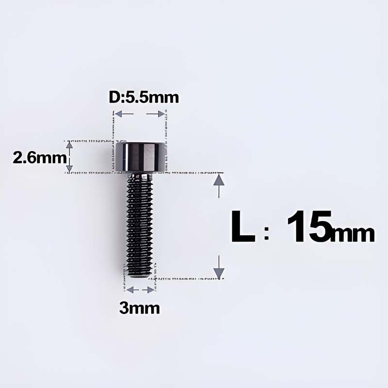 M3 x 15MM Head Cap Titanium Alloy Bolts Road Bike Bolt - Black