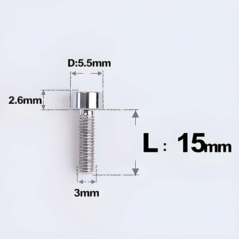 M3 x 15MM Head Cap Titanium Alloy Bolts Road Bike Bolt - Titanium