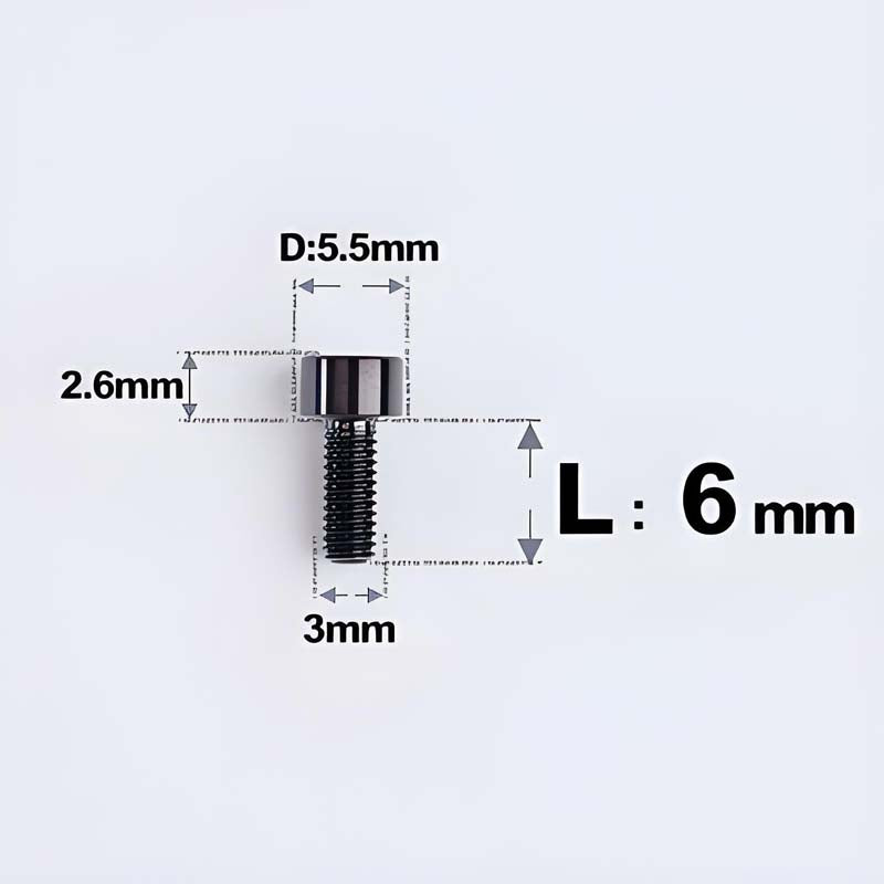 M3 x 6MM Head Cap Titanium Alloy Bolts Road Bike Bolt - Black