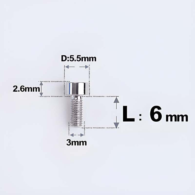 M3 x 6MM Head Cap Titanium Alloy Bolts Road Bike Bolt - Titanium