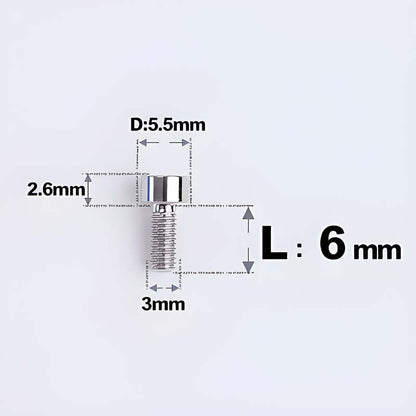 M3 x 6MM Head Cap Titanium Alloy Bolts Road Bike Bolt - Titanium