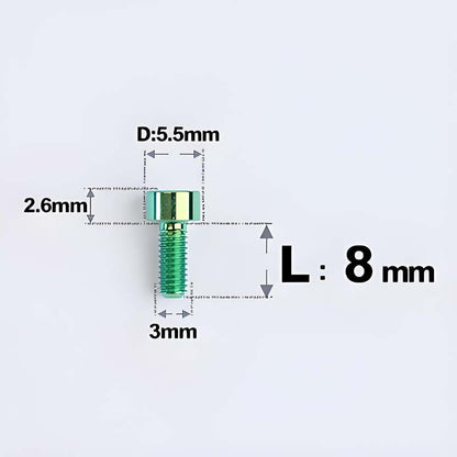 M3 x 8MM Head Cap Titanium Alloy Bolts Road Bike Bolt - Green
