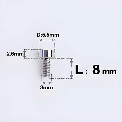 M3 x 8MM Head Cap Titanium Alloy Bolts Road Bike Bolt - Titanium