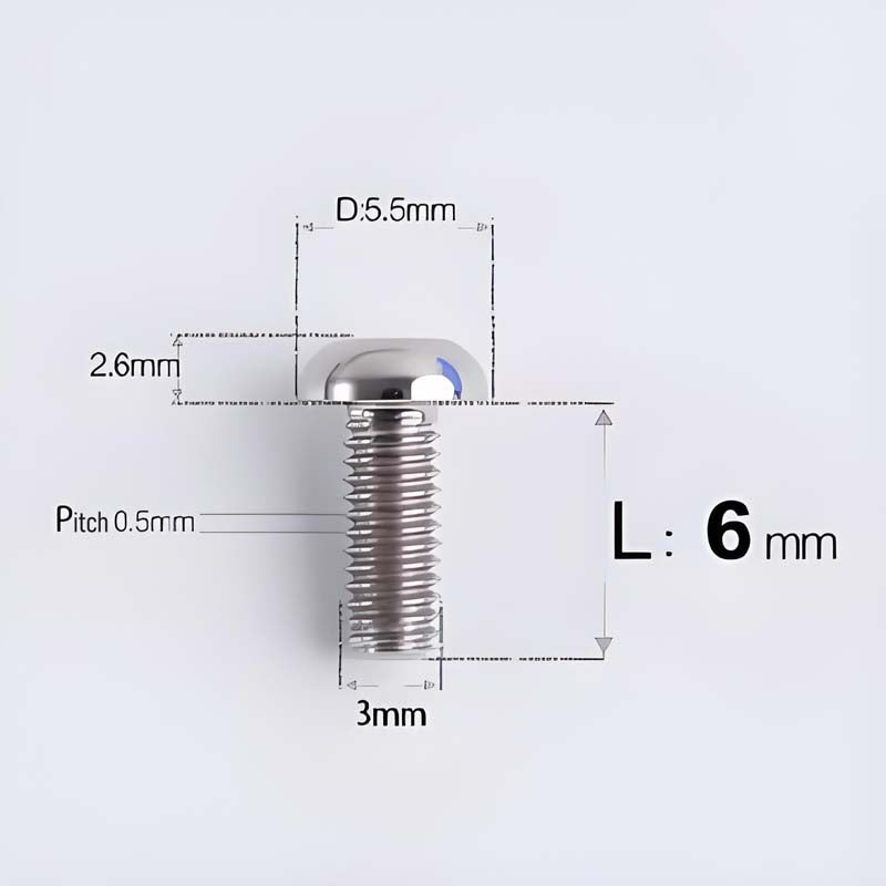 M3x6MM Button Head Cap Titanium Alloy Bolts For Bike - Titanium