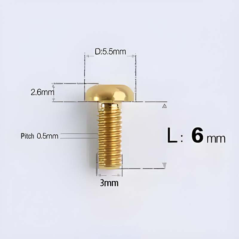 M3x6MM Button Head Cap Titanium Alloy Bolts For Bike - Gold