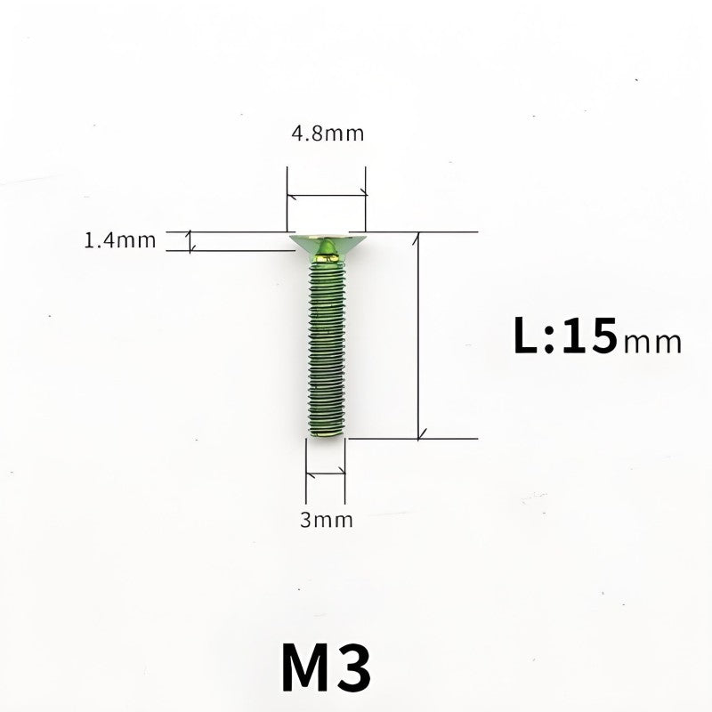 M3x6-30mm Titanium Flat Head Bolts Countersunk Ti Bolts For Road Bike
