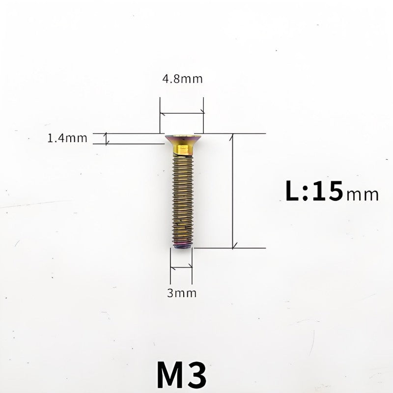 M3x6-30mm Titanium Flat Head Bolts Countersunk Ti Bolts For Road Bike