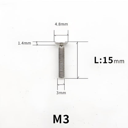 M3x6-30mm Titanium Flat Head Bolts Countersunk Ti Bolts For Road Bike