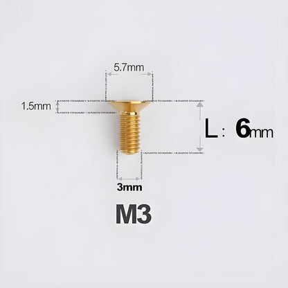 M3x6-30mm Titanium Flat Head Bolts Countersunk Ti Bolts For Road Bike